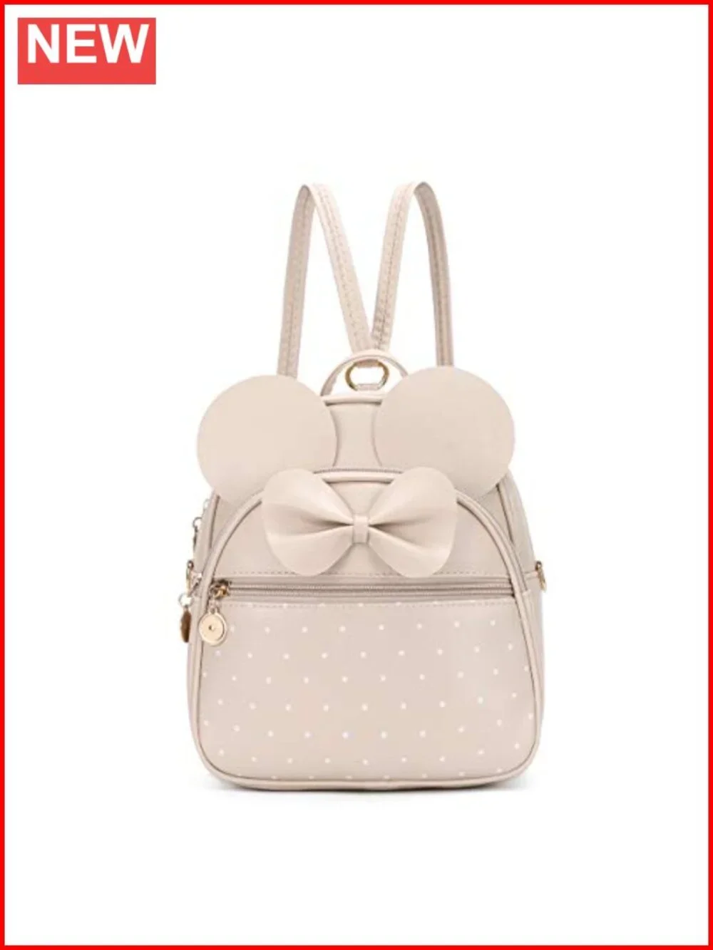 Mini Bowknot Quilted PU Leather Backpack for Women Daypack